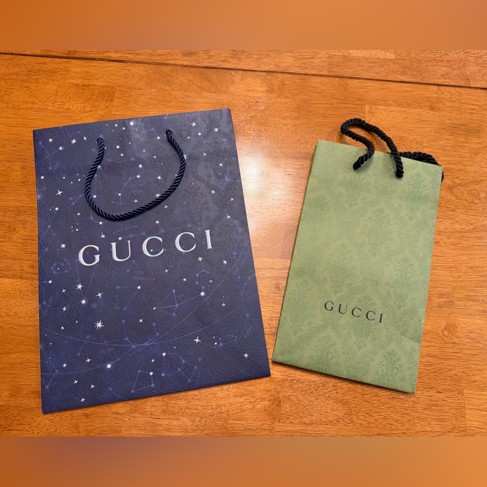 Gucci Blue and Green Gift Bags